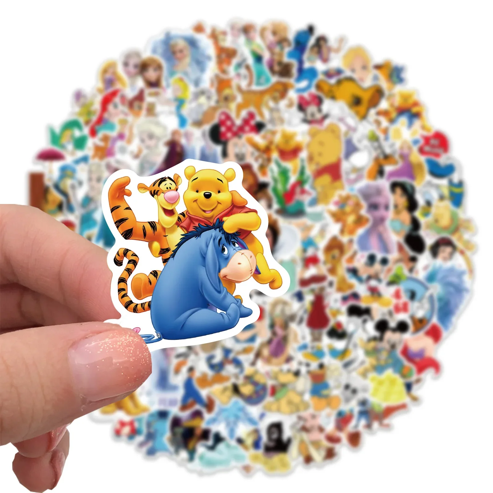 50/100 pçs bonito disney personagem mickey mouse princesa dos desenhos animados adesivos estéticos portátil carro mix anime adesivo brinquedo do miúdo