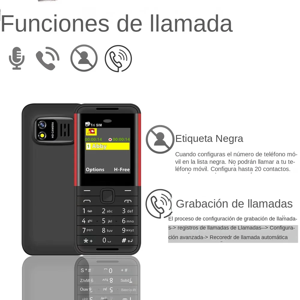 SERVO BM5310 3 tarjeta SIM 3 mini teléfono móvil en espera grabadora de llamadas automáticas dial Bluetooth marcación de velocidad voz mágica 1,3 "teléfono móvil