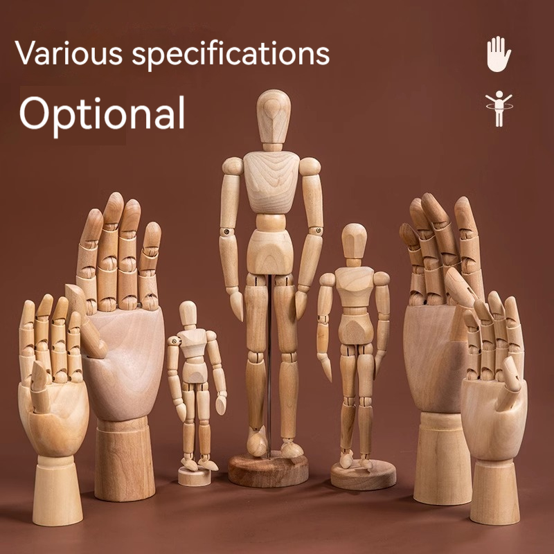Jointed Doll Drawing Sketch Mannequin Model Movable Limbs Wooden Hand Body Draw Action Toys Figures Home Decor Artist Models