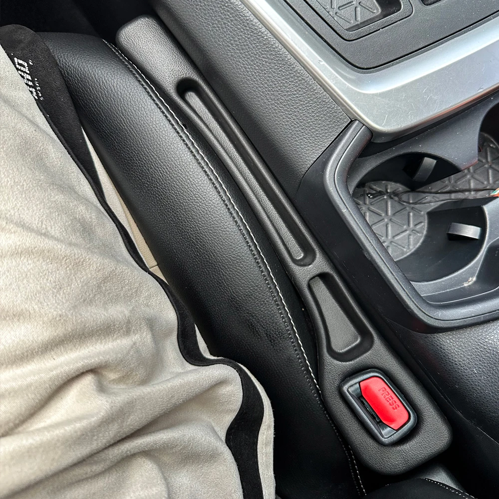 Organizador de relleno de espacio para asiento de coche, accesorios universales de PU para espacio de asiento de coche, tira de tapón antifugas, ranura para espacio de asiento, 2 uds.
