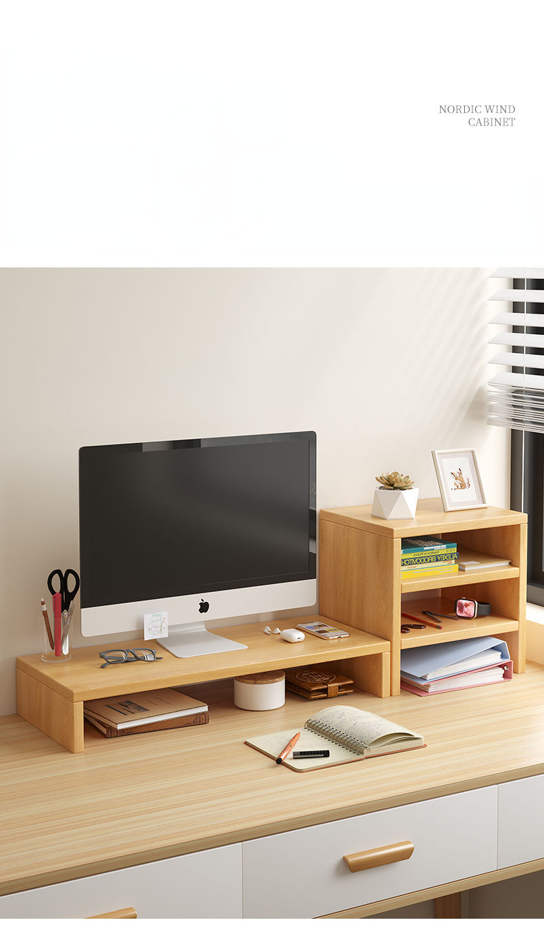 Computer Monitor Screen Elevated Rack Office Desk Surface Panel Keyboard Storage Bracket Desktop Storage Base Height