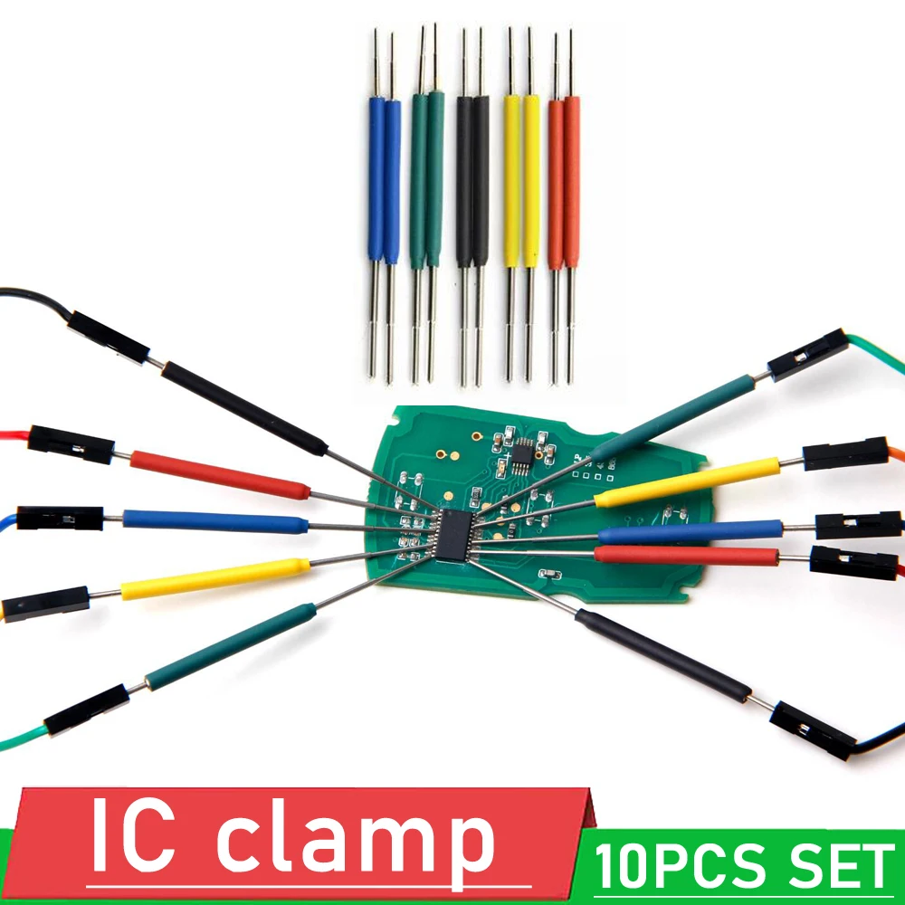 10X abrazadera de Chip Universal micro IC abrazadera SOP SOIC TSOP MSOP SSOP SMD IC Clip de prueba pin adaptador de enchufe programador para analizador lógico