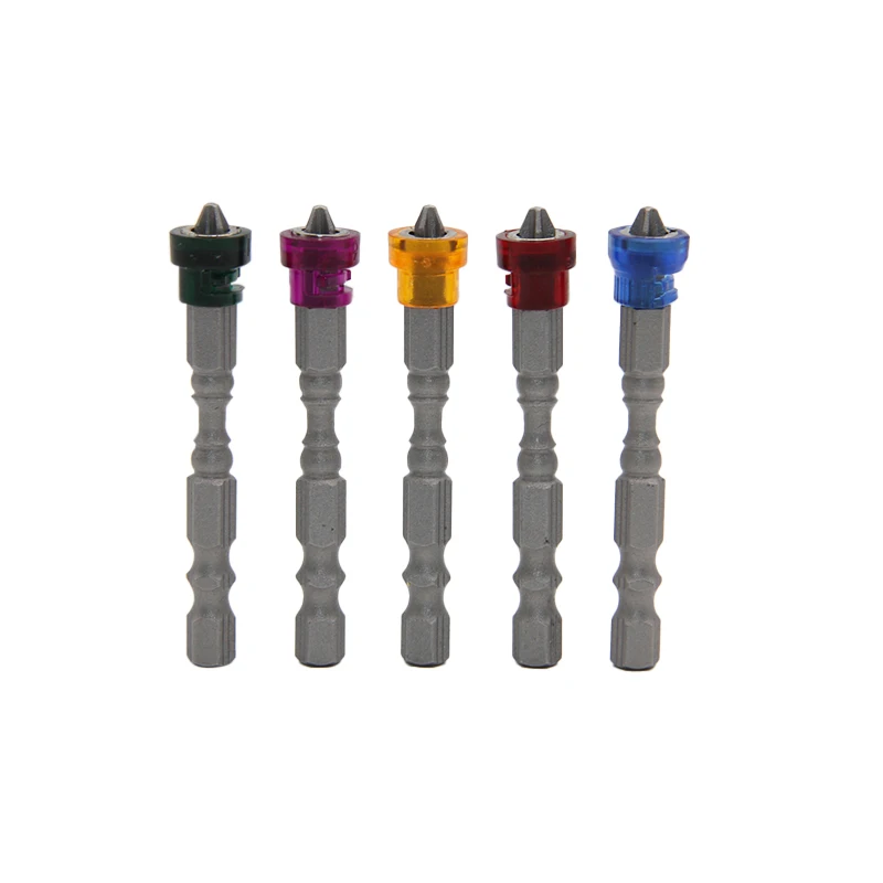 5pc cor bobina magnética chave de fenda cabeça hexagonal alça única cabeça cruz bits magnéticos ferramenta elétrica conjunto acessório