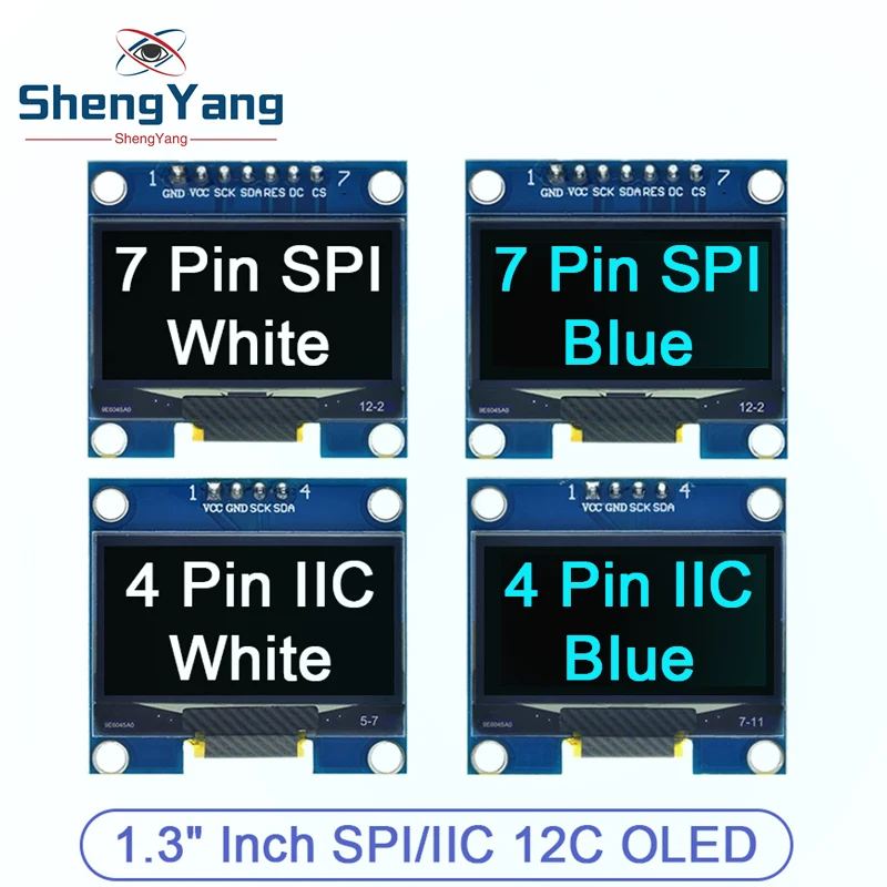 1,3-дюймовый OLED-модуль 1,3-дюймовый модуль дисплея, белый/синий, 128X64SPI/IIC I2C, цвет связи 1,3-дюймовый OLED-ЖК-дисплей со светодиодной подсветкой