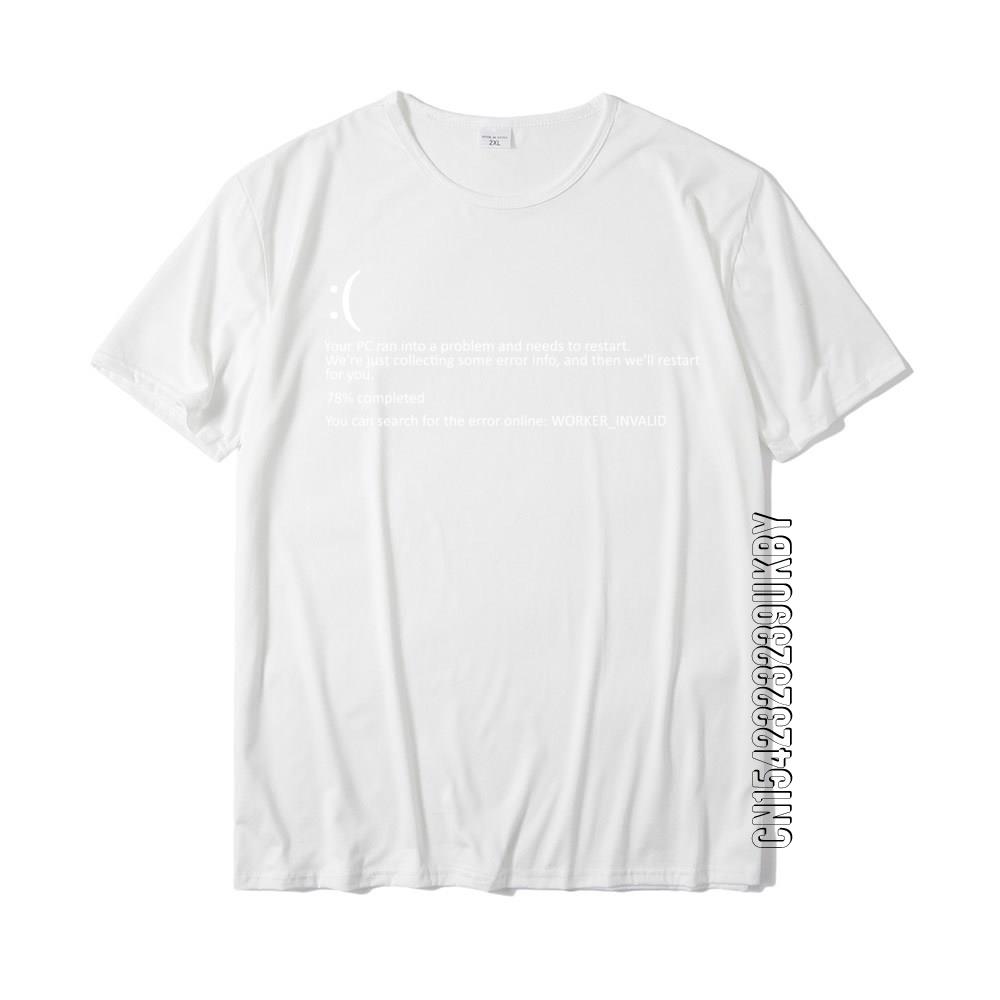 メンズtシャツ,ユーモラスな服,青いデスパターン,bsod,クラッシュオタク,コンピューターコスチューム,コットン