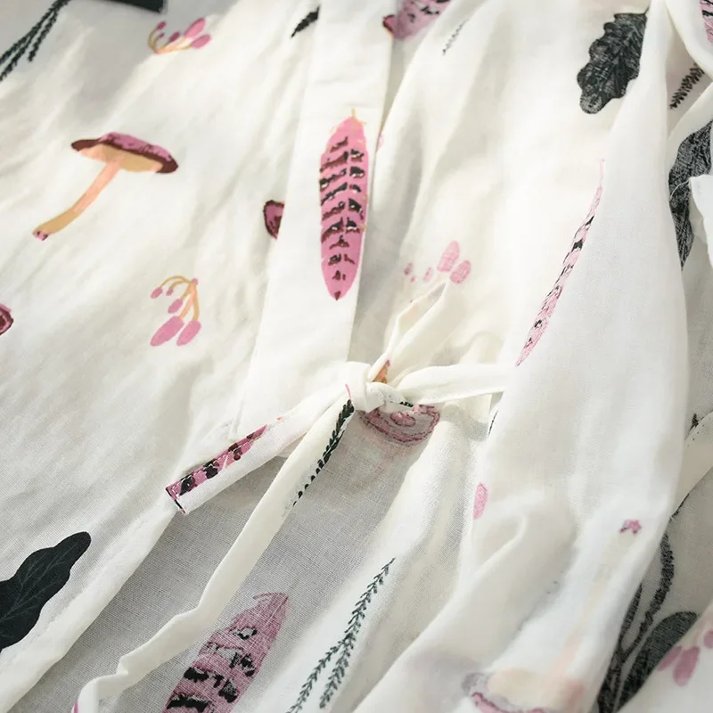 Kimono-Pyjama im japanischen Stil, Sommer, neu, 100 % Baumwolle, Gaze-Pyjama, Nachthemd, Damen, SPA, Yukata, Homewear, lange Pyjamas für Damen