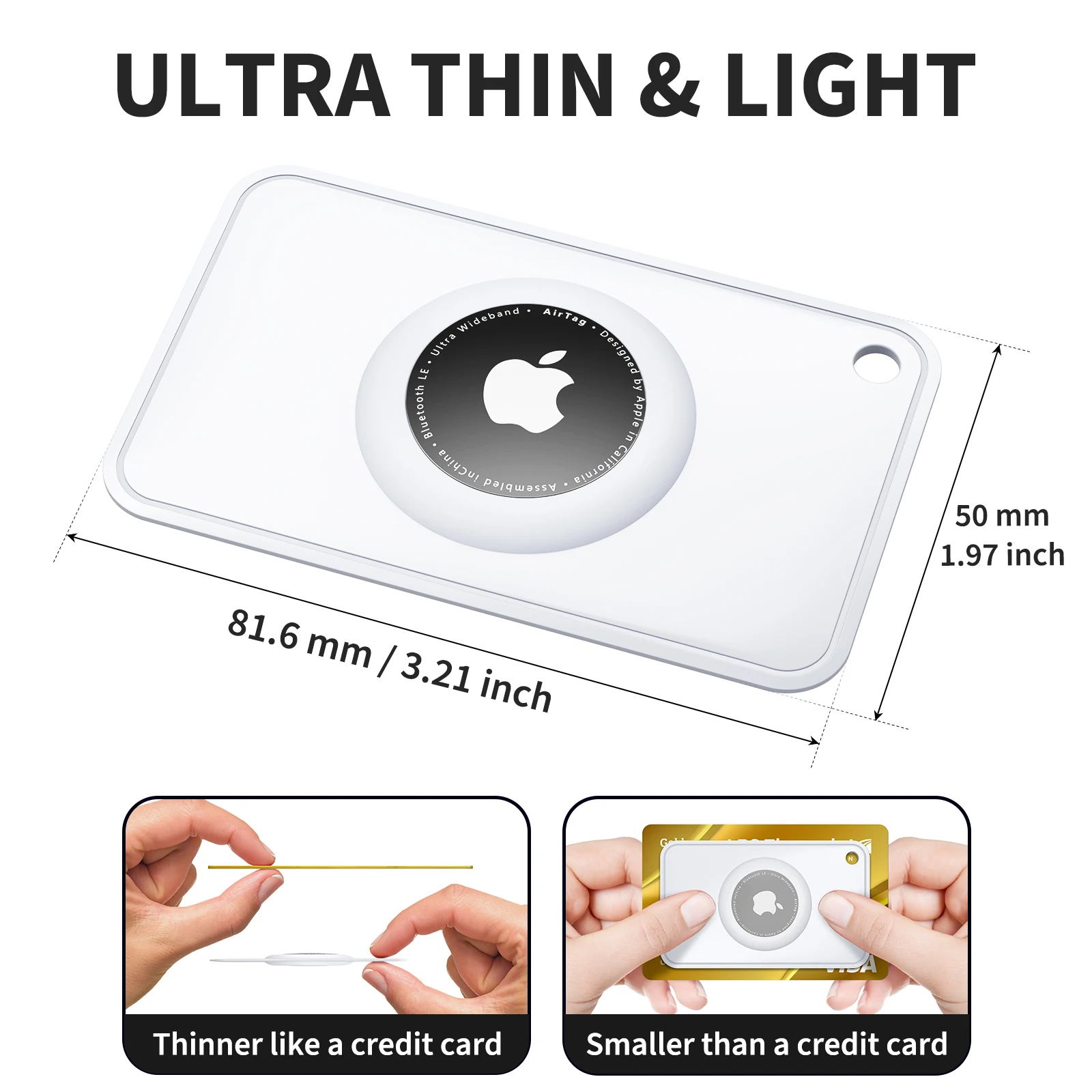 For Apple Airtag Wallet Case Thin Card Size Protective Case for Air tag Holder Purse GPS Tracker Airtag Cover Locator Holders