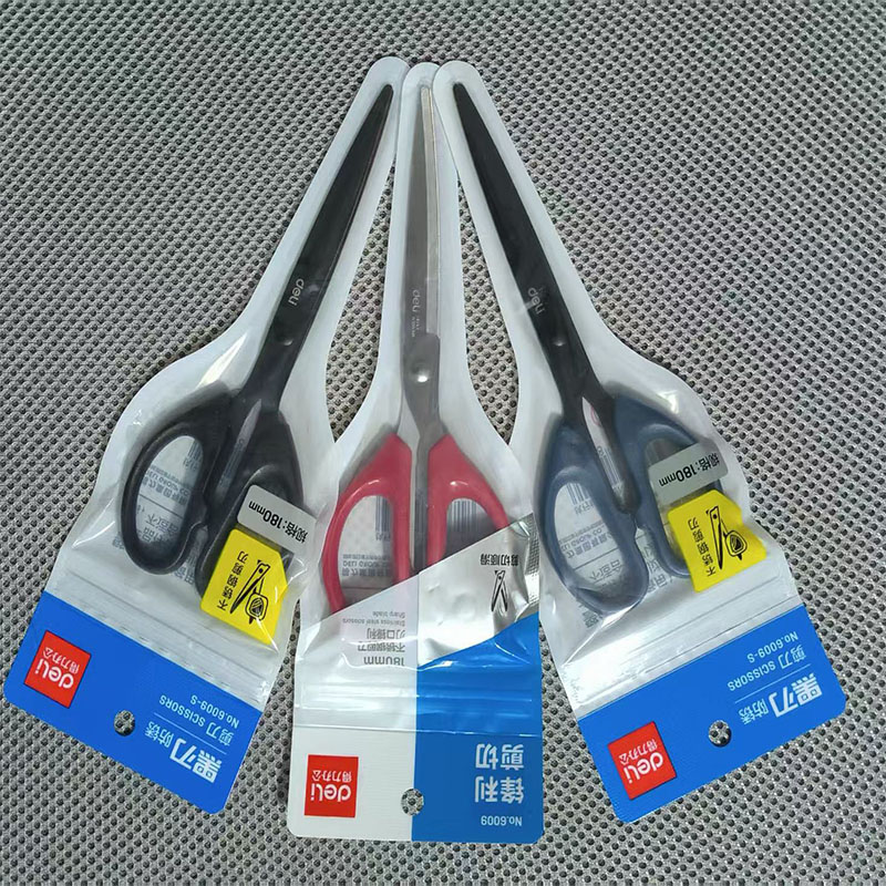 デリ 6009S 黒刃ステンレス鋼はさみ家庭用粘着防止はさみキッチンオフィス紙切断防止