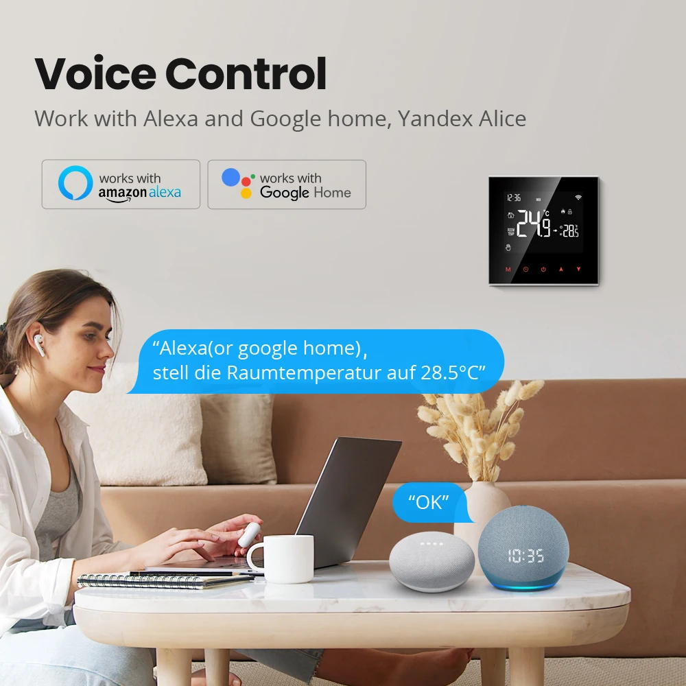 AVATTO Tuya WiFi/ZigBee Smart Thermostat,ไฟฟ้าเครื่องทําความร้อนหม้อต้มแก๊สน้ําอุณหภูมิControllerสําหรับAlexa,Google Home,Alice