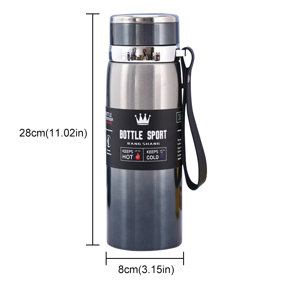 Garrafa de água térmica de aço inoxidável, Mantenha frio e quente, Frascos de vácuo para chá e café, 1L