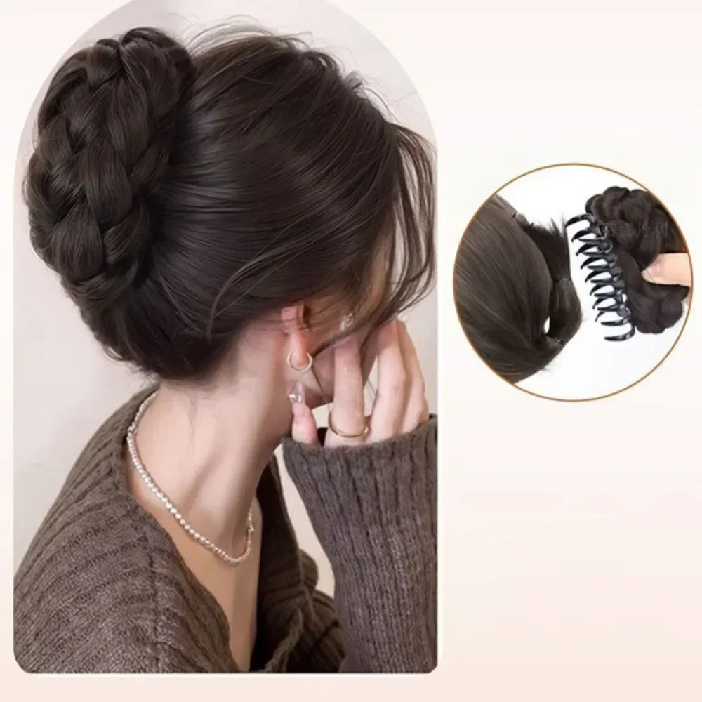 Twist Ball Kopf Synthetische Perücke Weibliche Greif Clip Hohe Schädel Top Haar Chinesischen Stil Kleid Natürliche Flauschige Vertrag