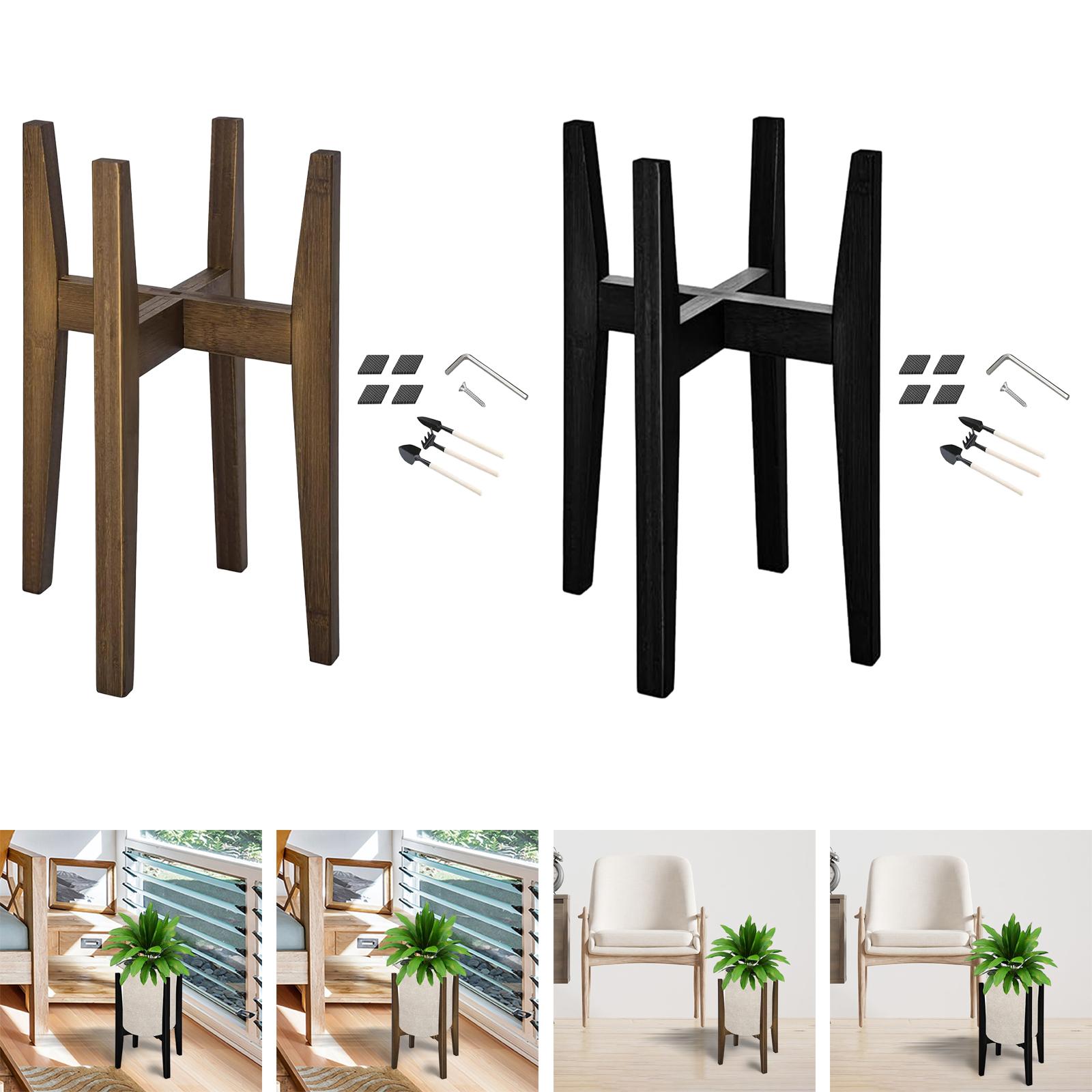 Soporte de madera maciza para plantas, soporte para macetas de flores para decoración del hogar, resistente, estante para balcón, interior y exterior