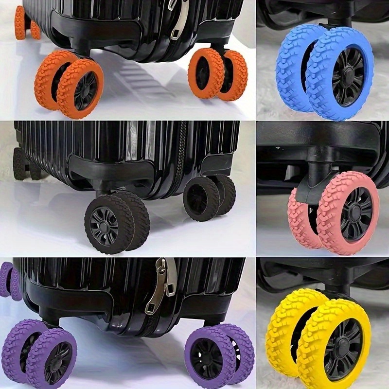 16pcs Silicone Luggage Wheel Covers, Noise Reduction & Shock Absorption Suitcase Caster Protectors, for Office Chairs