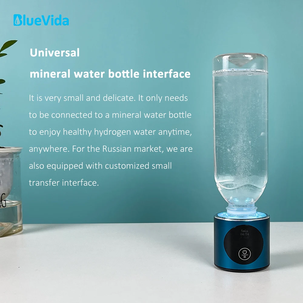 BlueVida ใหม่ 8th Generation NANO บํารุงฟื้นฟูเปลี่ยนสีผมพร้อมเคลือบเงาผมในขั้นตอนเดียวสีผมติดทนนาน 2 เดือนลดการหลุดร่วงของเส้นผมปลอดภัยไร้สารไฮโดรเจนขวด DuPont SPE/PEM Hydrogenator พร้อม H2 Inhaler-ปุ่มสัมผัส