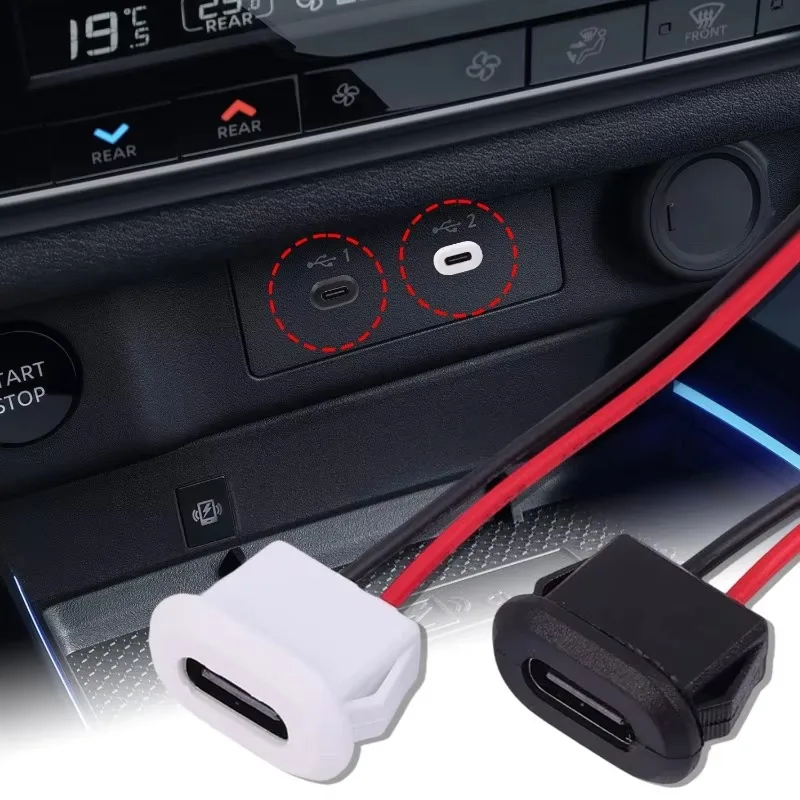Conector USB tipo C hembra tipo C con hebilla de tarjeta 3A puerto de carga rápida de alta corriente USB-C enchufe del cargador