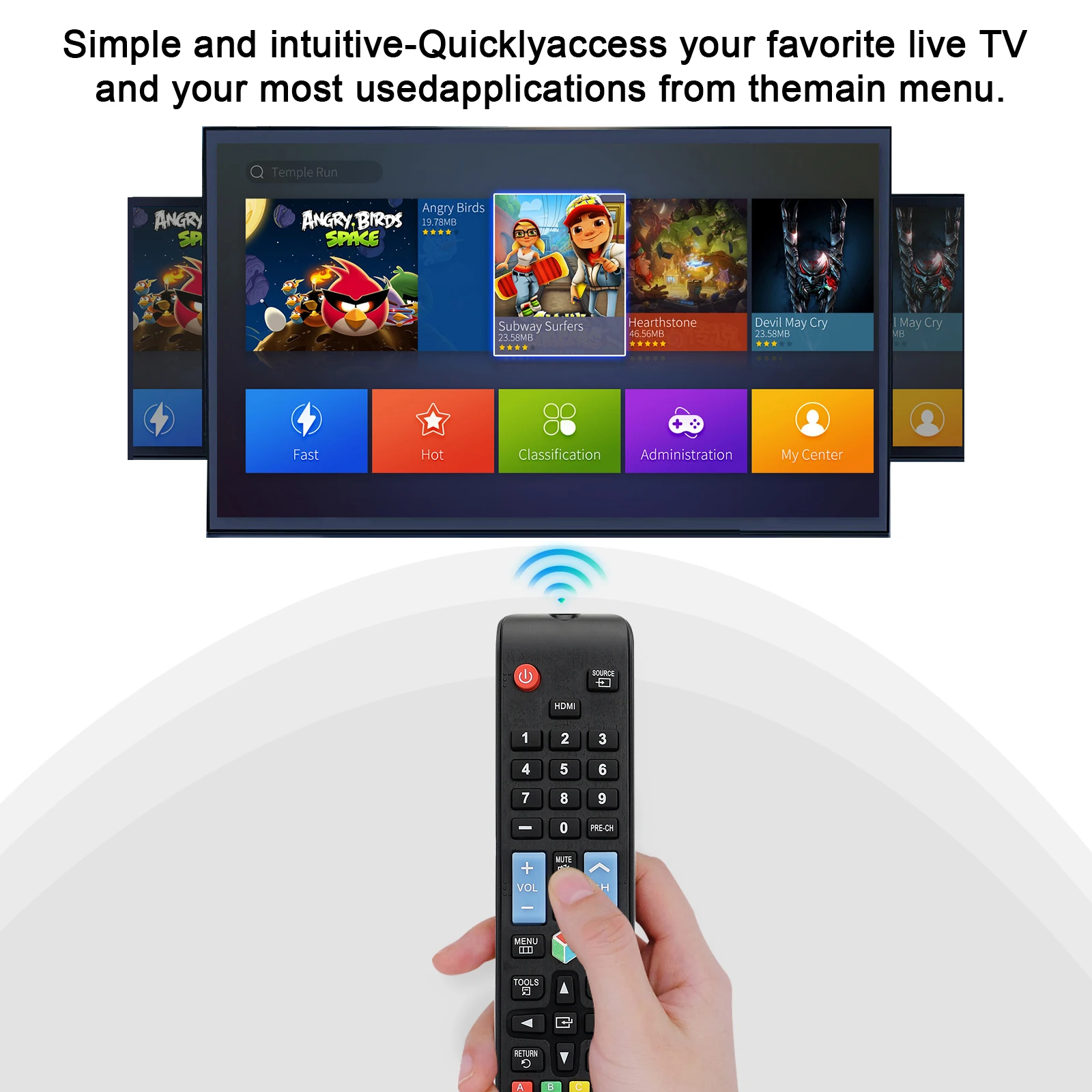 Universal Remote Control for Most Samsung Lcd Led Hdtv 3D Smart Home Entertainment Tvs