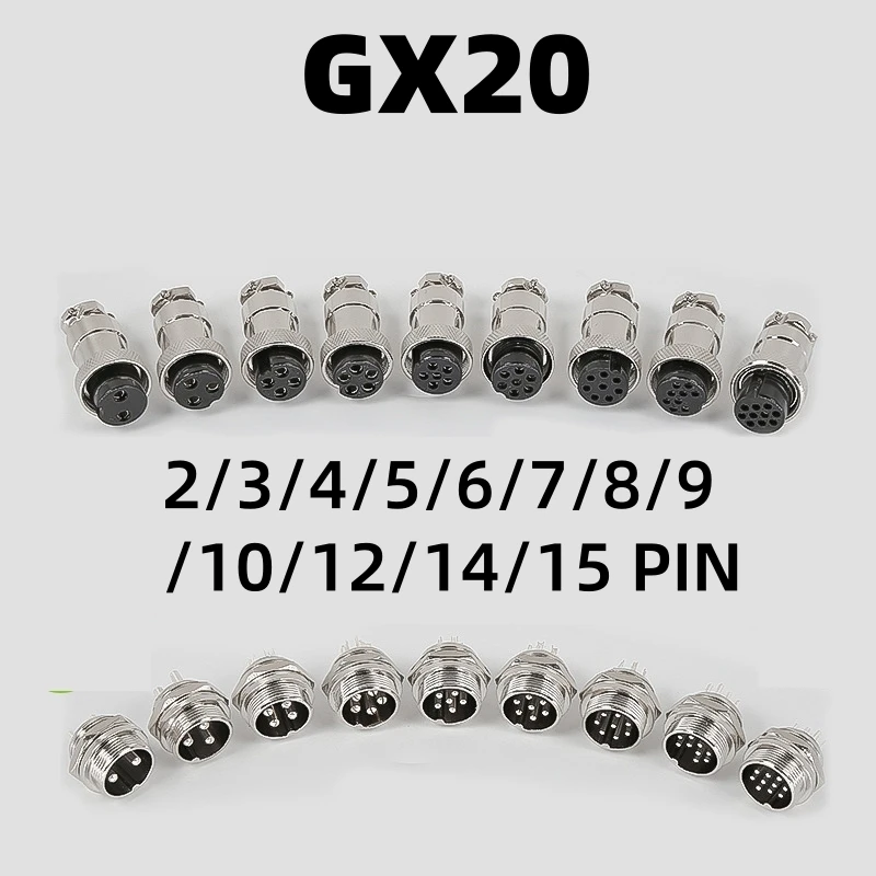 Connecteur GX20 2/3/4/5/6/7/8/9/10/12/14 broches 5A-10A, contre-écrou en métal pour équipement industriel, contre-écrou en métal pour équipement industriel