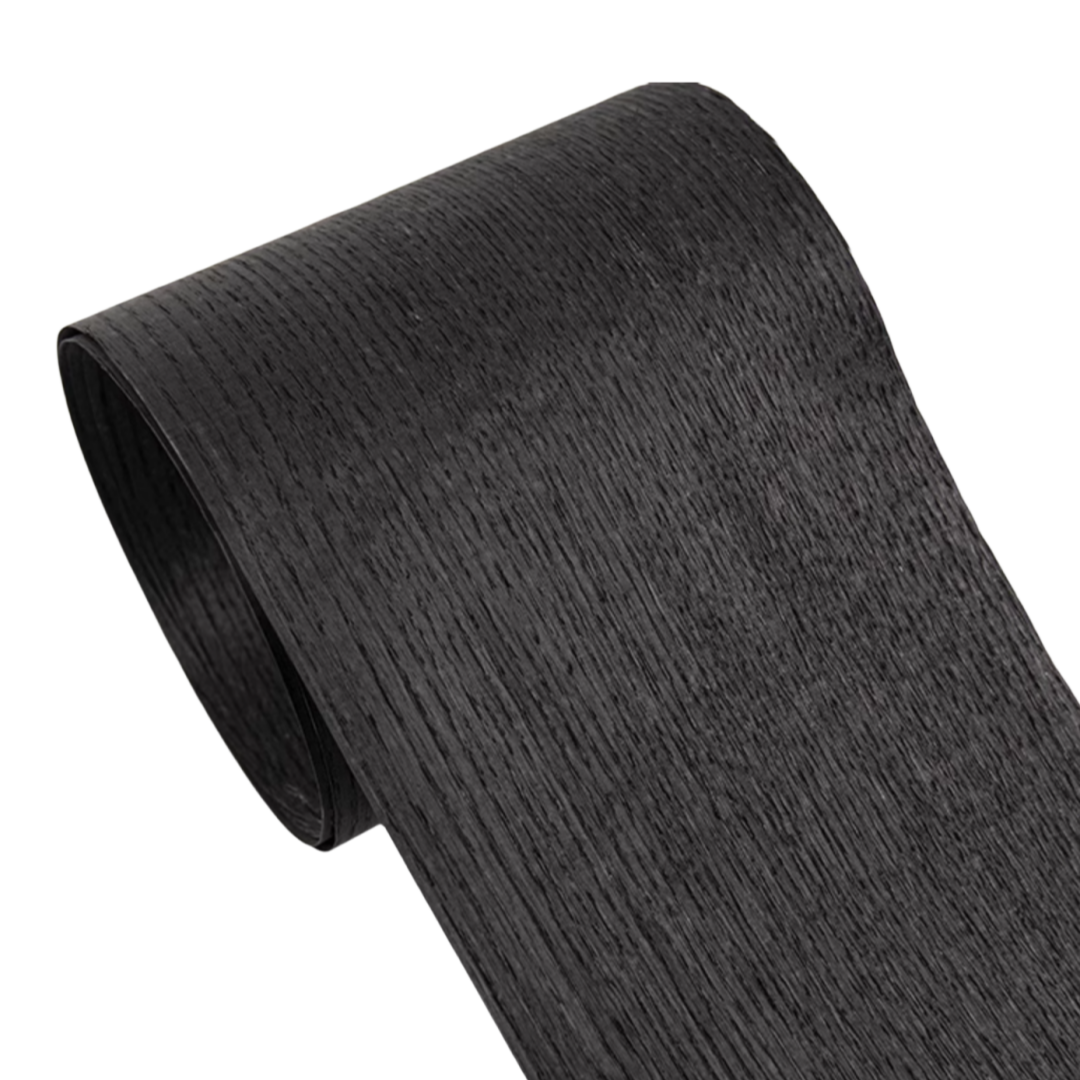 Length:2.6meters Width:150mm T:0.5mm Natural Dyed Black Oak Straight Grain Solid Wood Veneer DIY Creativity Furniture Decor
