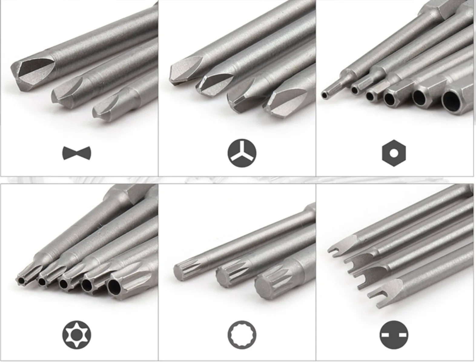 50 conjuntos de chave de fenda extra longa com cabeças de chave de fenda de segurança de 75 mm, cabeças de chave hexagonal em forma de estrela Torx, han totalmente automático