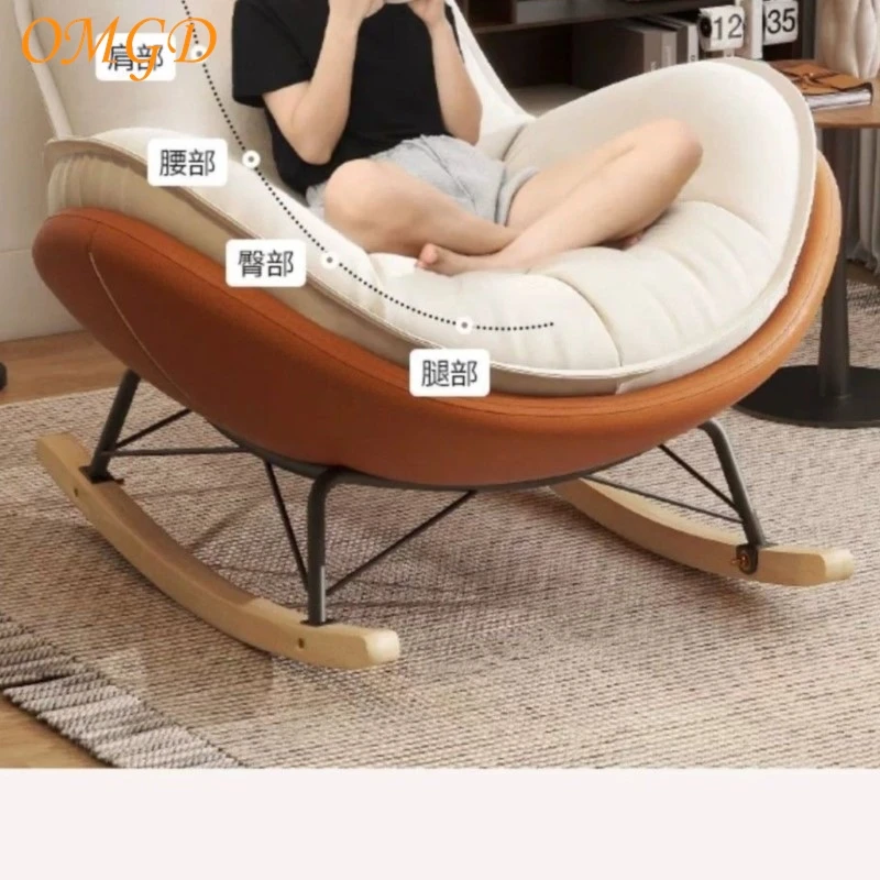 เพนกวินโยกเก้าอี้ Recliner โมเดิร์นระเบียงบ้านเก้าอี้ห้องนั่งเล่นเดี่ยวหรูหรา Leisure Lazy โซฟาโยกเก้าอี้