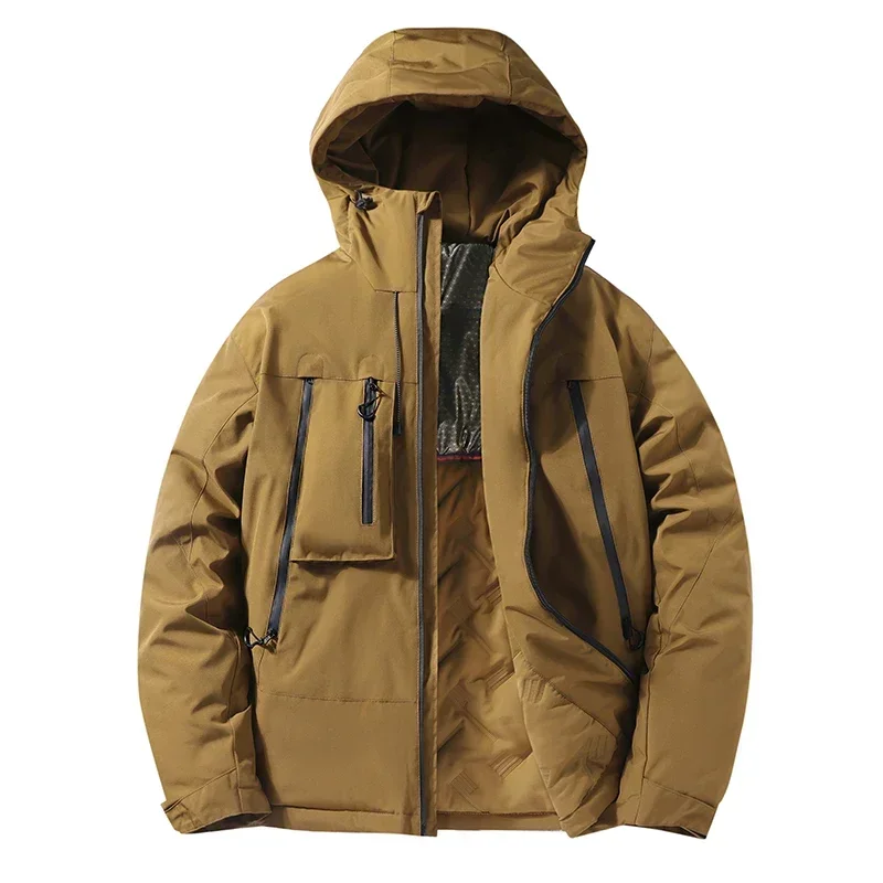 Chaqueta de invierno a prueba de viento para hombre, abrigo acolchado de algodón cálido de grafeno impermeable para senderismo al aire libre, Parka gruesa de esquí a la moda para parejas