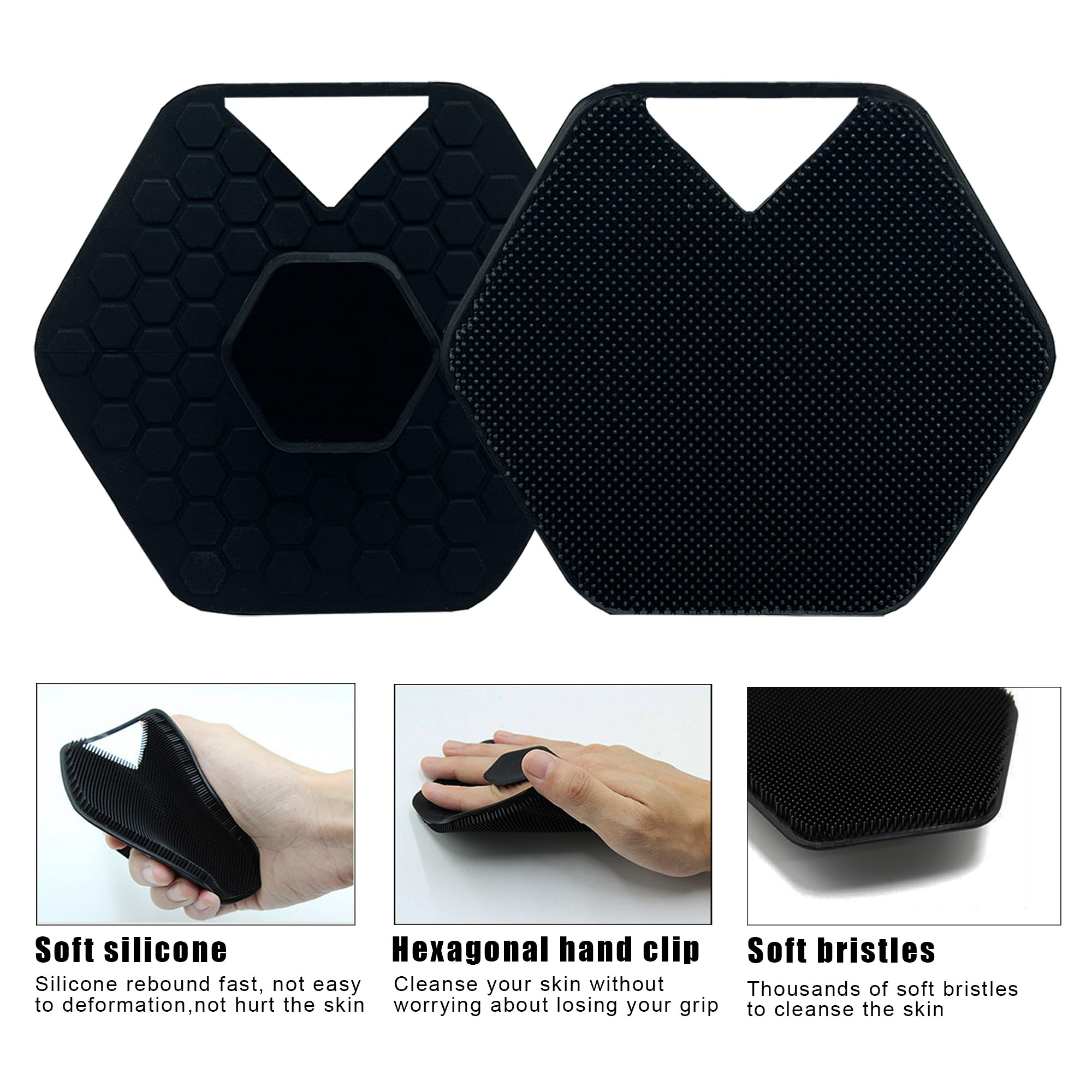 Body Scrubber Exfoliates Deep Cleans Silicone Shower & Bathroom Accessory with Bespoke Bristles and Ergonomic Handles with Hook