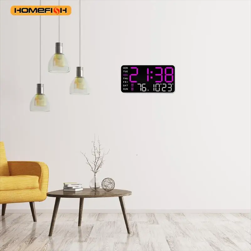 Reloj de pared digital inteligente gigante | Una pantalla para controlar la fecha de tiempo-temperatura, la tecnología del hogar tira completa!