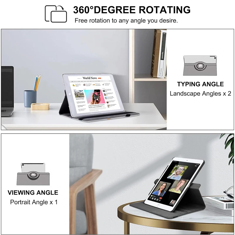 360 Rotating Case for iPad Pro 11 2022 2021 iPad Air 1 2 3 10.5 4 5 10.9 iPad 9.7 5th 6th 10.2 7th 8th 9th 10 10th Tablet Cover