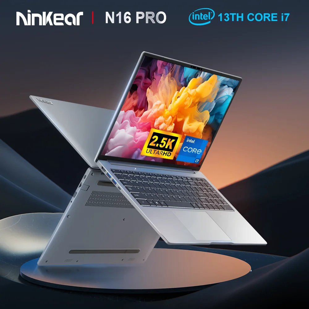 Laptop Ninkear N16 Pro, 16 "2.5K IPS, 120Hz, Intel i7-13620H, 32GB di RAM, SSD da 1TB, WiFi 6, Bluetooth 5.0, Type-C, sblocco facciale