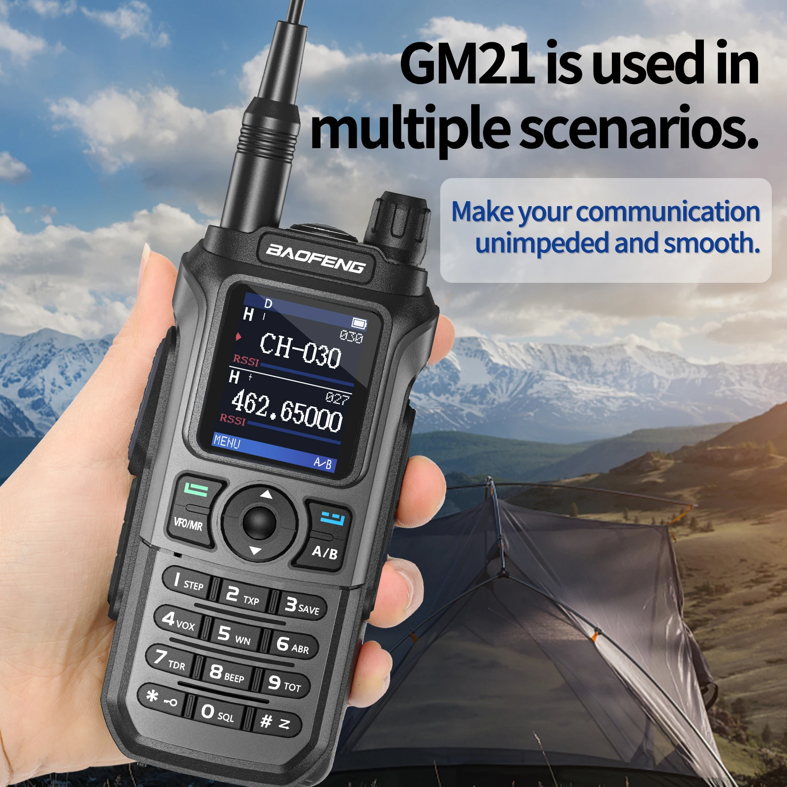 1/2PCS BAOFENG GM-21 PRO Walkie Talkie Wireless Copy Frequency Type-C NOAA Up UV-21 PRO V2 Ham Radio Two Way Radio For Hunting