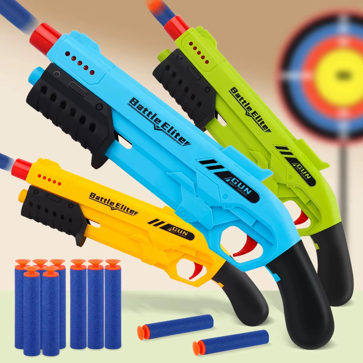 Langlebiges Soft Bullet Blaster-Kampfspielzeug aus Schaumstoff für den Außenbereich, Spielpistole für Jungen und Mädchen, Halloween- und Weihnachtsgeschenke