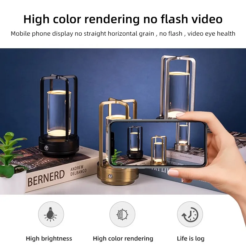 Candeeiro de mesa led plástico quarto lâmpada cabeceira recarregável toque escurecimento lâmpada mesa jantar candeeiro mesa decorativo