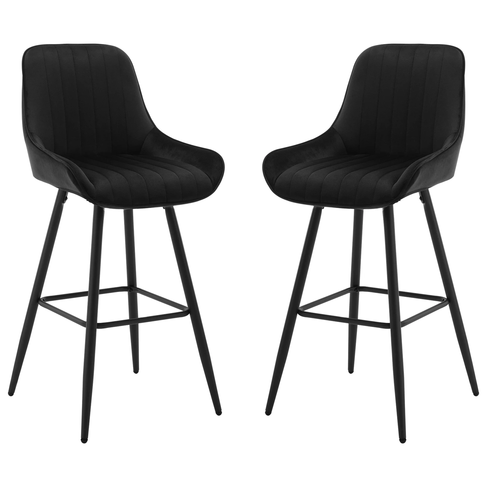 WOLTU 2 pièces/ensemble tabourets de Bar ergonomiques avec dossier chaise haute moderne repose-pieds carré chaise en velours pour Bistro Restaurant café