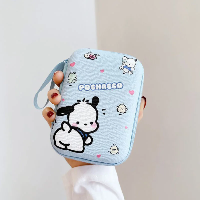 Sanrio Hello Kitty Storage Bag Kuromi Storage Box Pochacco Data Cable Charger Travel Earphone Storage Protective Case Gifts