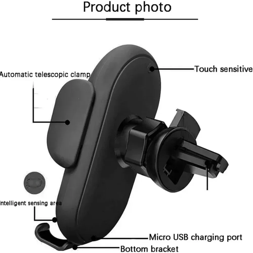Morsetto per presa d'aria per auto con supporto per caricabatterie wireless per auto a induzione a infrarossi per iPhone 16~12 Pro Max Samsung Galaxy S25/S24 Ricarica rapida