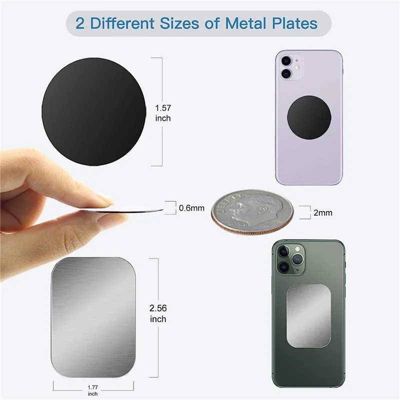 Metal Plate Disk For Magnetic Car Phone Holder Thin Iron Sheet Sticker Disk For Magnet Tablet Desk Phone Car Stand Mount Round
