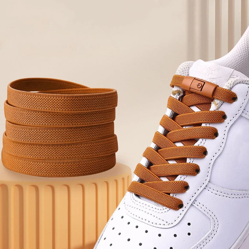 Cadarços elásticos tênis sem gravata sapato cadarços bloqueio cadarços sem laços crianças adulto cadarço sapatos acessórios 1 par/2 par