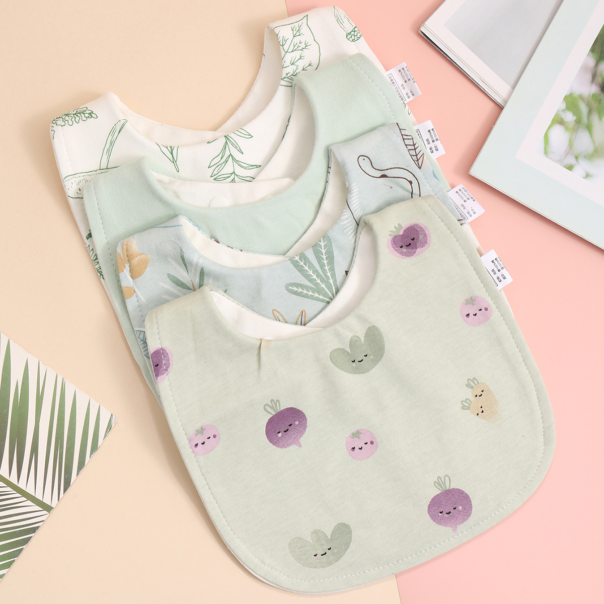 Bavoirs réglables en coton doux pour bébé, 4 pièces, bavoirs pour nouveau-né, Bandana, écharpe pour enfants, garçons et filles, serviette d'alimentation pour salive
