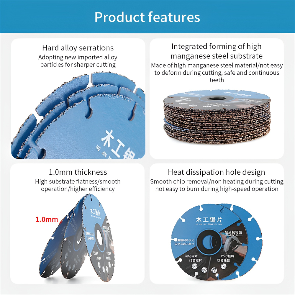1PC 105/110mm 목재 커팅 디스크 초박형 원형 톱 블레이드 목공 도구 목재 PVC 강철 고무 용 그라인딩 커팅 블레이드