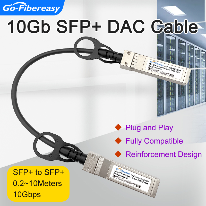 Cable DAC SFP 10G/1G 20cm, 0,5 m, 1m,2m,3m Cables DAC Twinax SFP + de cobre de conexión directa pasiva para MikroTik,TP-Link, interruptor de red