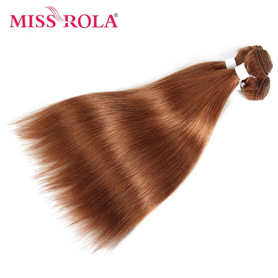 Miss Rola cabelo humano liso brasileiro tecelagem 1/3/4 pacotes 27 #   Tramas duplas das extensões do cabelo de Remy de Ombre do BUG loiro 99J