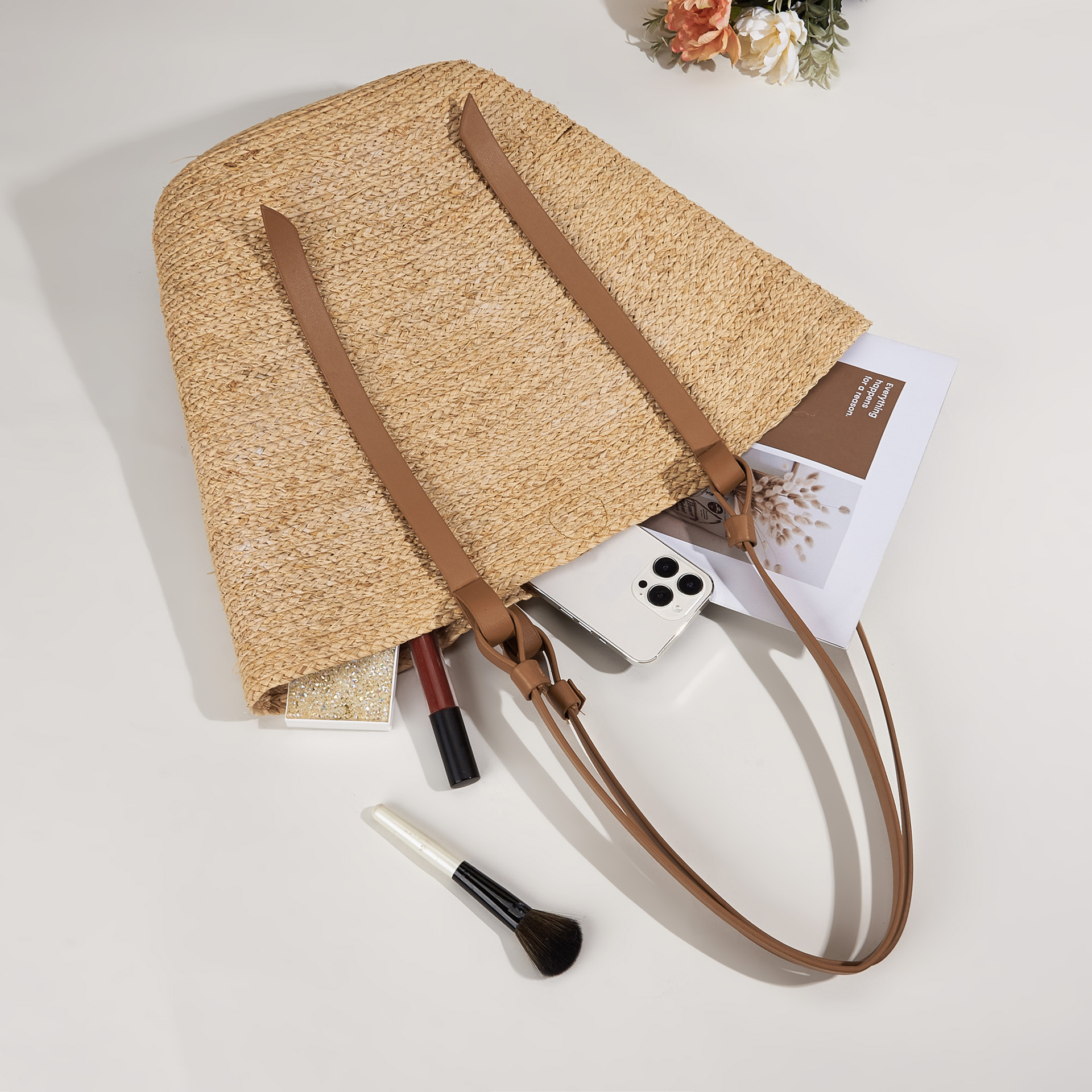 New Lafite Straw Shoulder Bag Summer Seaside Holiday Large Capacity Handbag Women's Bag