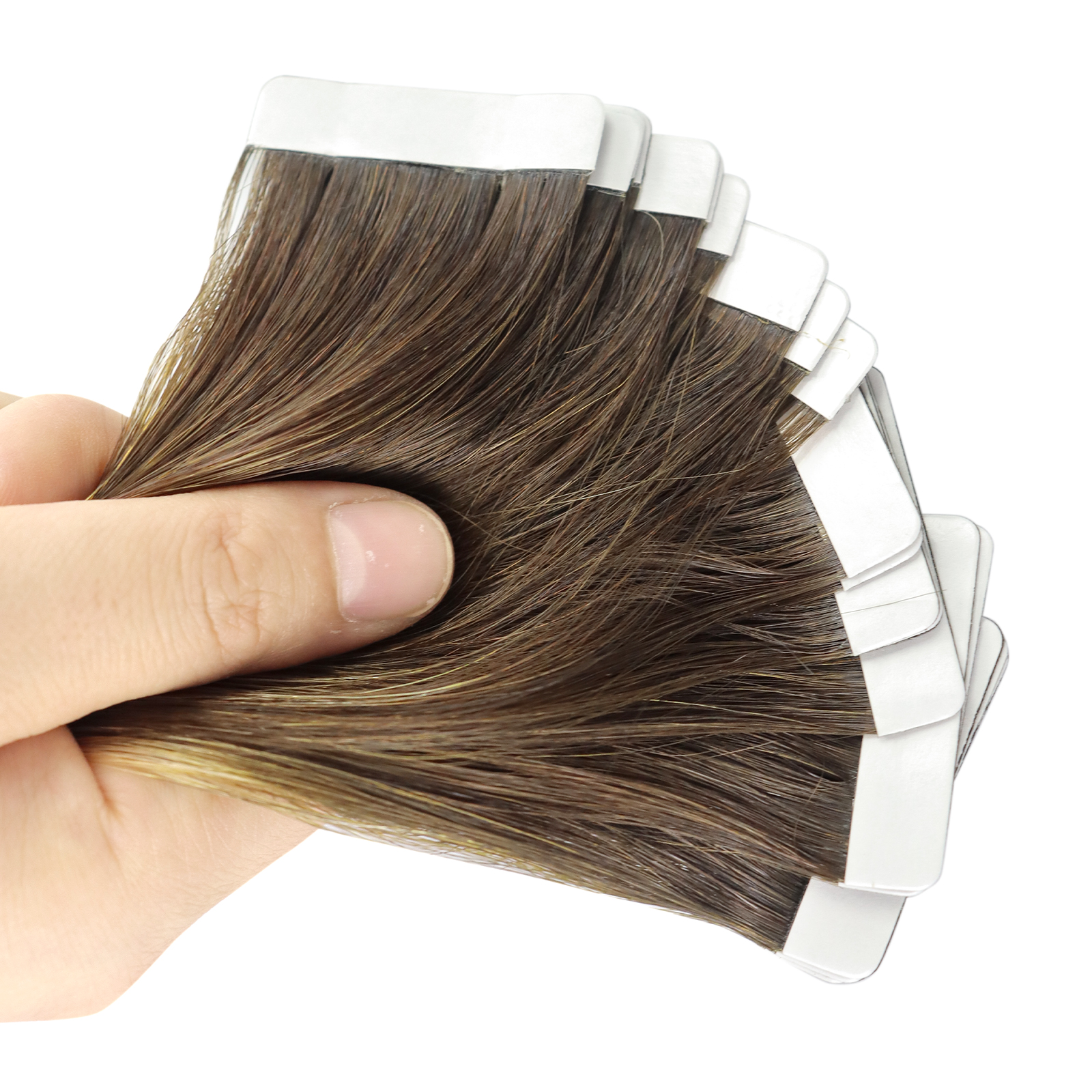 Moresoo 25G เทปต่อผมมนุษย์ 10 ชิ้นธรรมชาติตรง Remy ผม 14-24 นิ้วผมสีบลอนด์เทปต่อผม