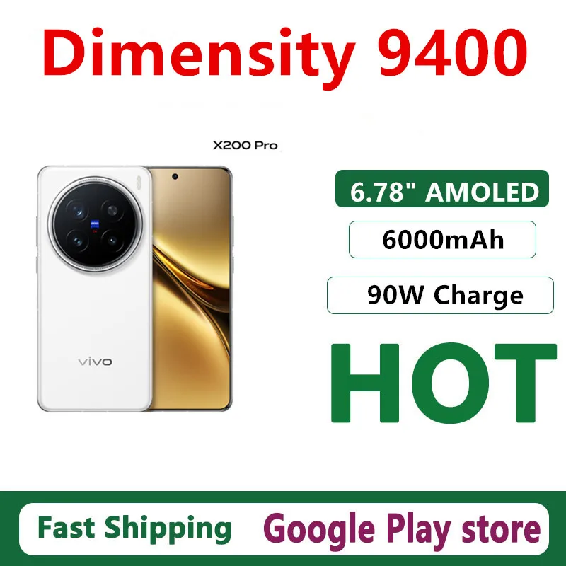 【Marca +】Vivo X200 Pro Teléfono Móvil 200.0MP Cámara 90W Carga 6.78" AMOLED 120HZ 6000mAh Batería Android 15.0 Dimensidad 9400