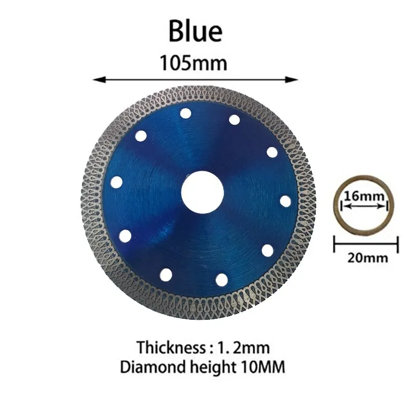 105/115/125 mm turbo diamantzaagblad, perfect voor haakse slijper, snijdt graniet/marmer/tegel als een pro duurzaam en efficiënt snijgereedschap