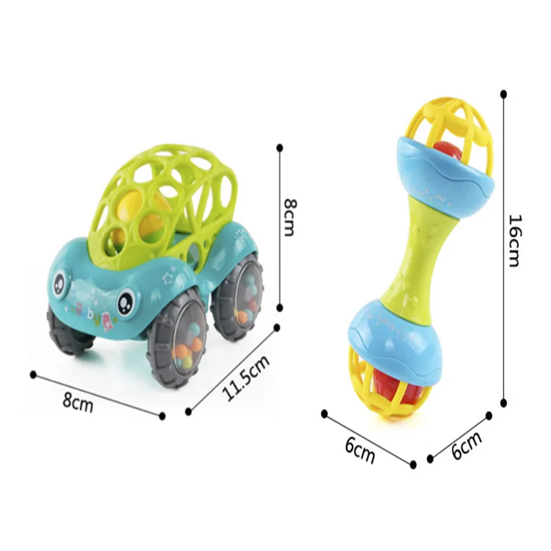 아기 몬테소리 장난감 0 12 개월 감각 딸랑이 Teether 파악 활동 개발 장난감 아기를위한 실리콘 젖니가 남 장난감