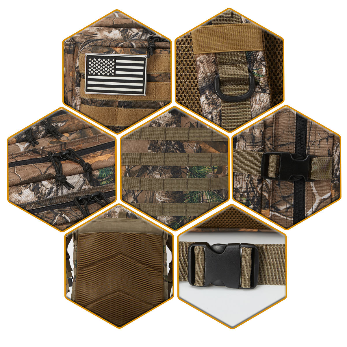 45L ขนาดใหญ่ความจุกระเป๋าเป้สะพายหลังยุทธวิธีกลางแจ้งสําหรับชาย/หญิง 3 วันยิมเดินป่ากระเป๋าสําหรับเดินป่าตั้งแคมป์อุปกรณ์ back pack