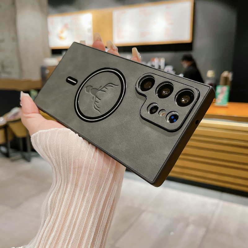 サムスン用磁気レザーフォンケース,マグセーフ,ワイヤレス充電,リアバンパー,s25 ultra,s23,s22,s24 ultra plus,ラグジュアリー