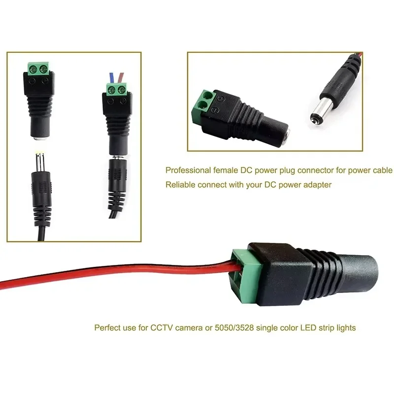 10 pares (20 piezas) coaxial Cat5 a Bnc DC enchufe macho conector hembra DC adaptador de enchufe Av BNC UTP para cámara CCTV Video Balun