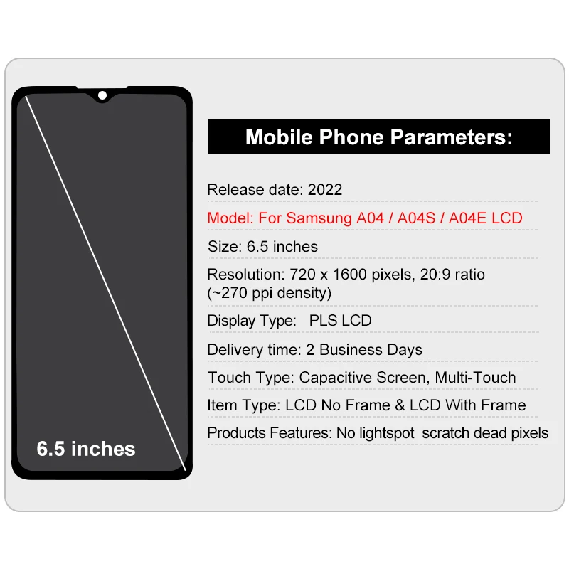 Für Samsung Galaxy A042F A04E LCD A04 Display A045 Touchscreen Digitalis ierer für Samsung A04S LCD A047 A047F Reparatur parta